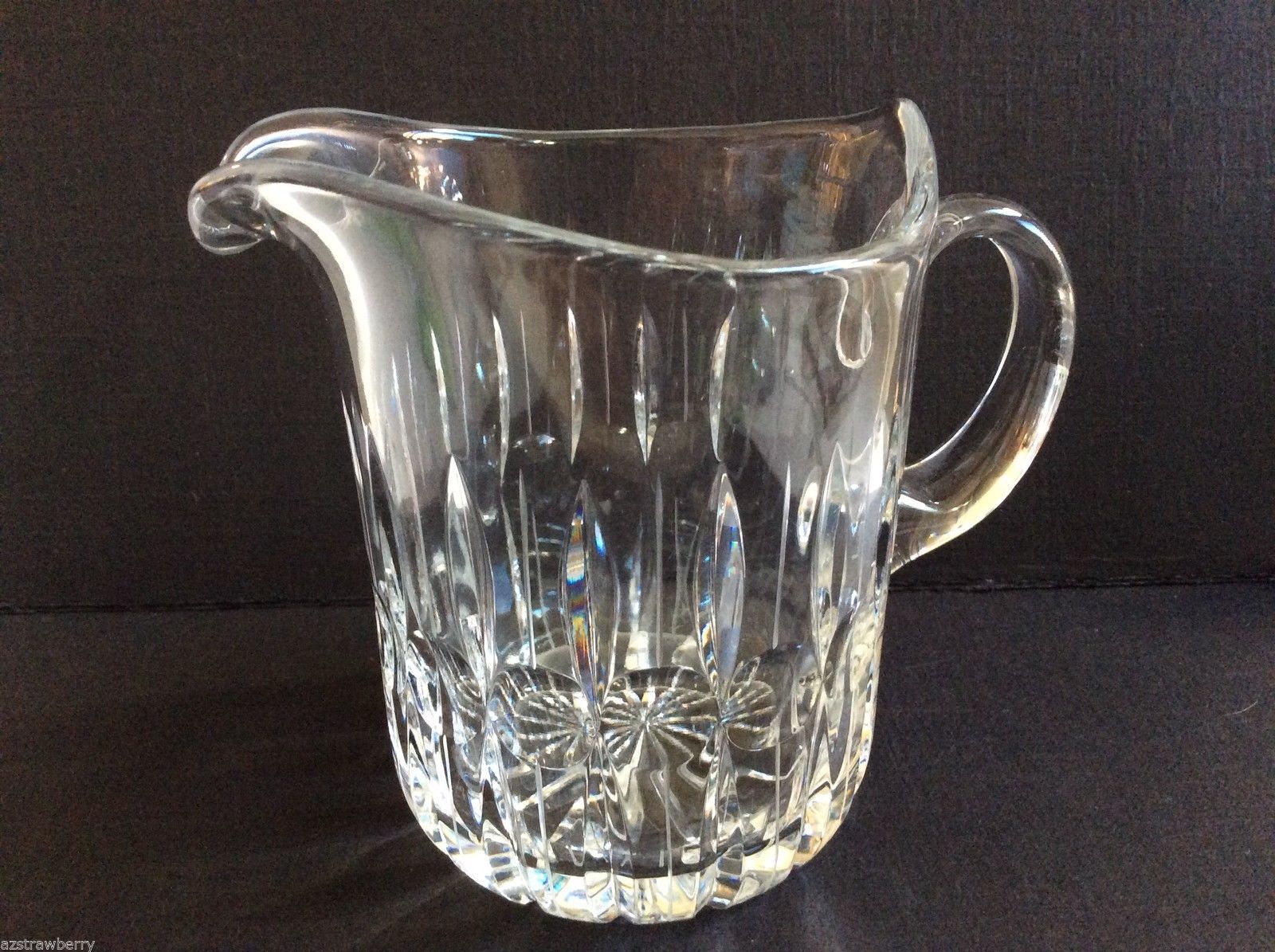 Modern Clear Cut Crystal Pitcher Creamer Contemporary design 4.5" tall