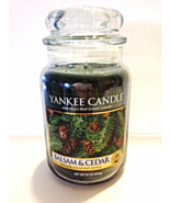 New Yankee Candle Balsam &amp; Cedar With Plant Extracts Large Glass Jar 22 ... - $22.00