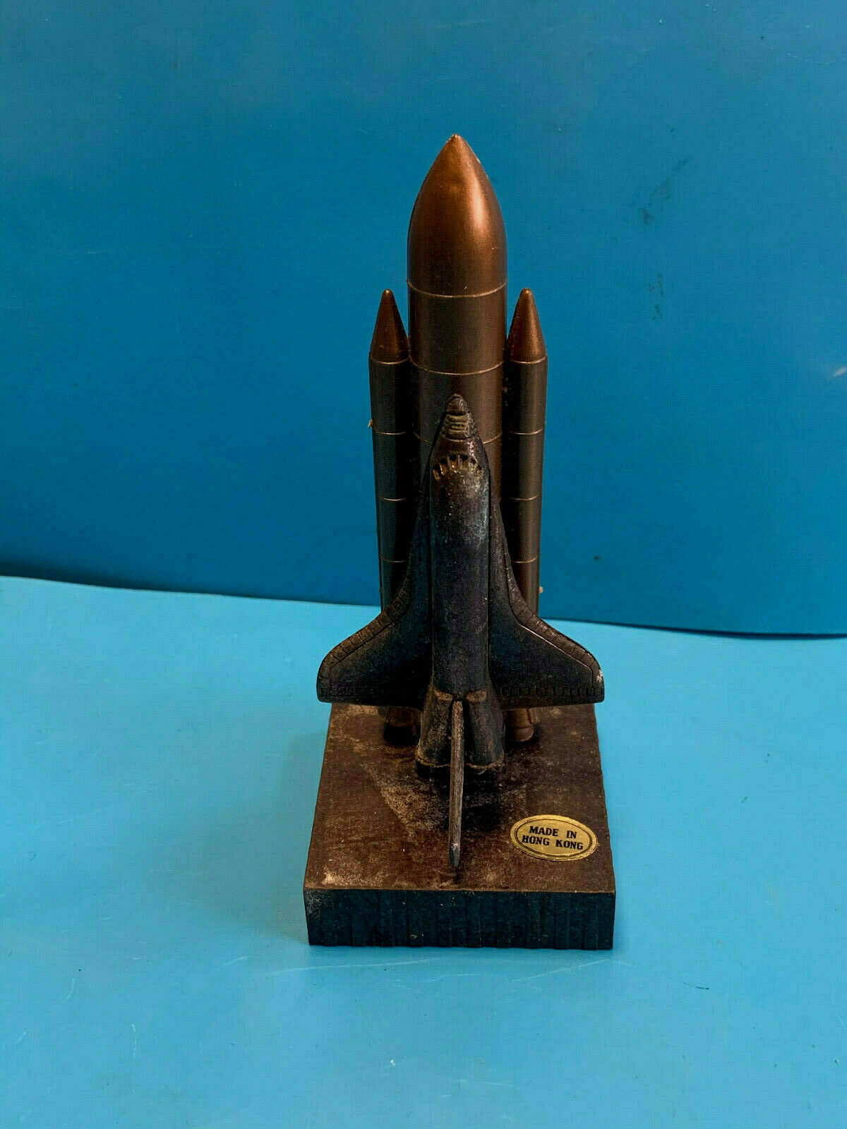 Vtg Plastic And Metal Space Shuttle On Base Pencil Sharpener Made In