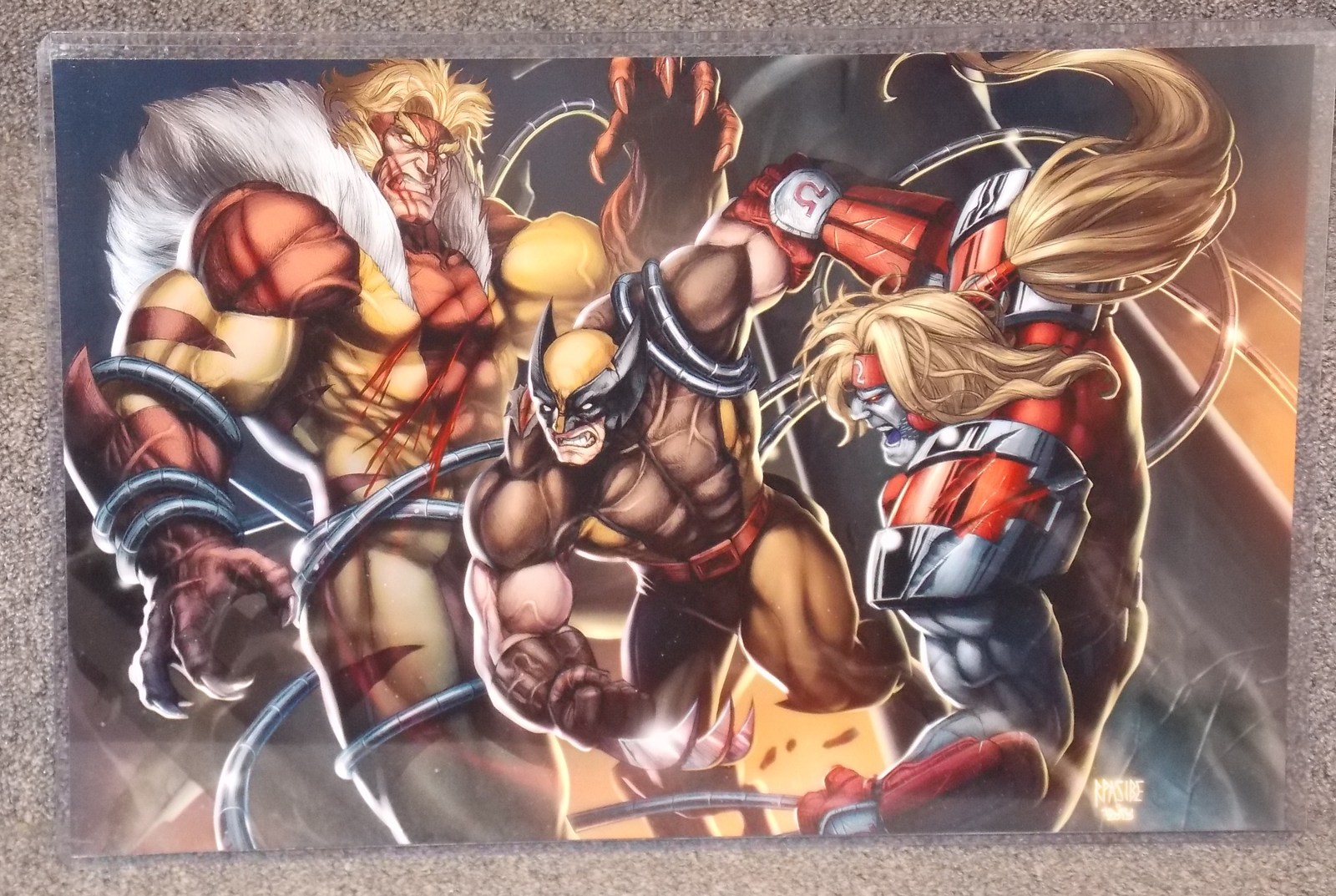 Show full-size image of Marvel X-Men Wolverine Sabretooth Glossy Print 11 x...