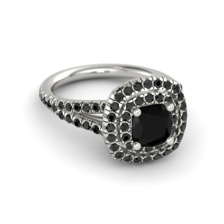 1.80 Ct Black Sim Diamond 18k White Gold Fn Disney Cinderella Engagement Ring