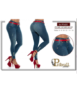 Women&#39;s Authentic Pitbull Shaping Jeans PT6235 Blue New Colombian Brazil... - $130.00