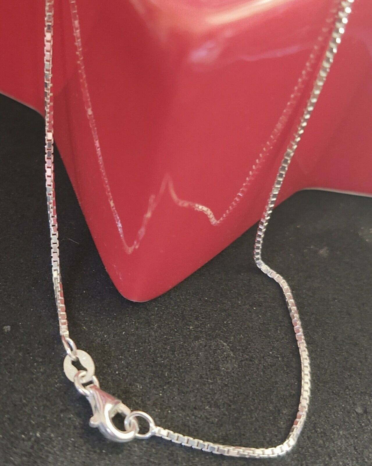 Box Chain -- Anklet 9 to 12  --  Sterling Silver -- Made In Italy  [GC]