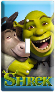 SHREK AND DONKEY SINGLE LIGHT SWITCH COVER WALL PLATE KIDS PLAY GAME ROOM DECOR
