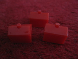 2004 Monopoly Board Game Piece: set of 3 red Hotels - $1.00