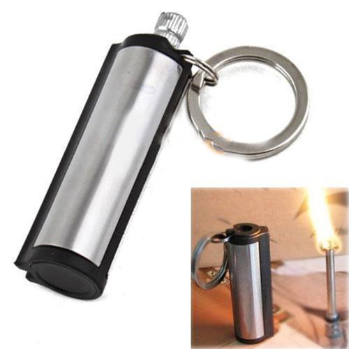 New Permanent Match Striker Lighters w Key Chain Silver [Kitchen]