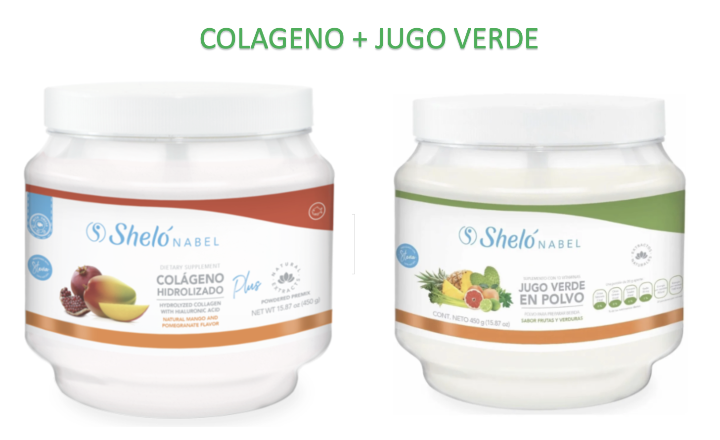 SHELO NABEL COLÁGENO HIDROLIZADO GLUCOSAMINA & GREEN JUICE POWDER ...