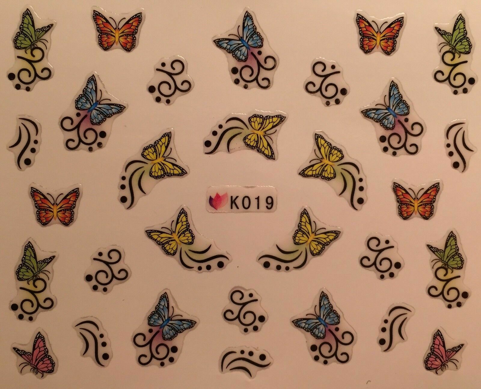 Nail Art 3D Decal Stickers Colorful Butterfly Butterflies K019