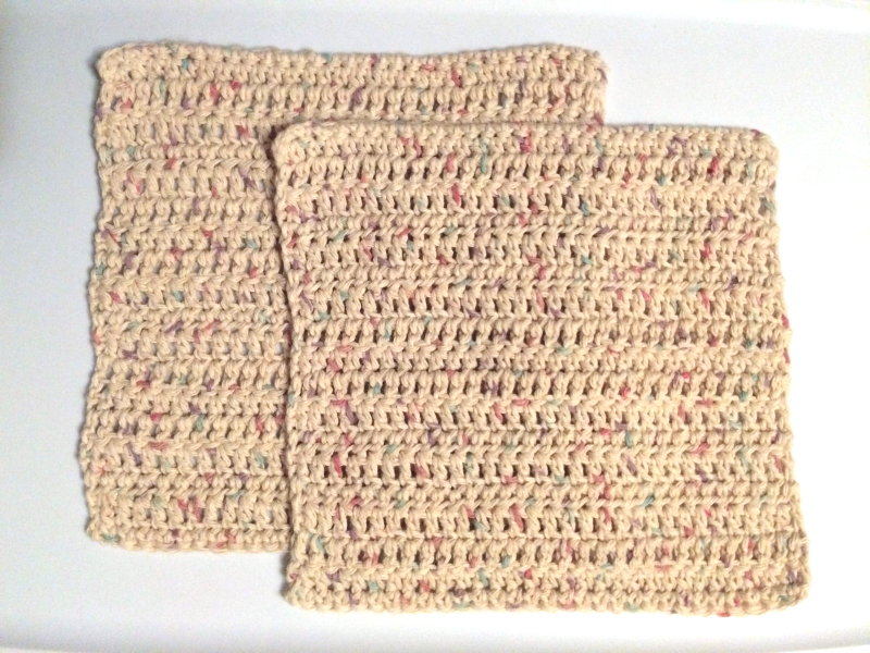 Handmade Dishcloths Natural Confetti USA Cotton Pair Towels & Dishcloths