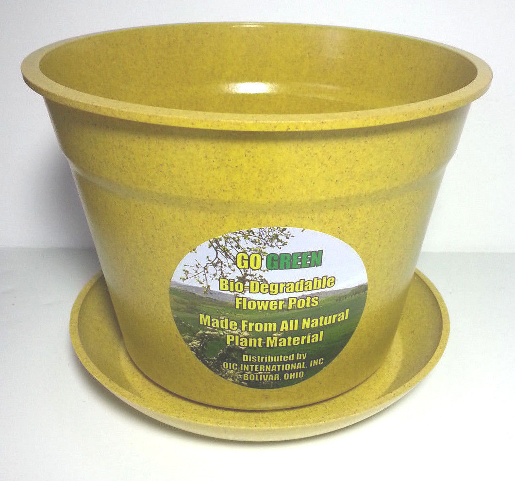 Decorative 100 Compostable Flower Pot Biodegradable Made from Plant