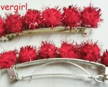 2 red fluffy sparkle balls hair spring clasp thumb155 crop
