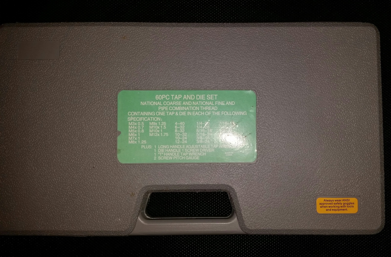 TAP & DYE SET (60PC) SAE & METRIC Taps & Dies