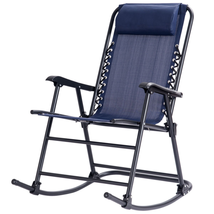 Outdoor Patio Headrest Folding Zero Gravity Rocking Chair image 10