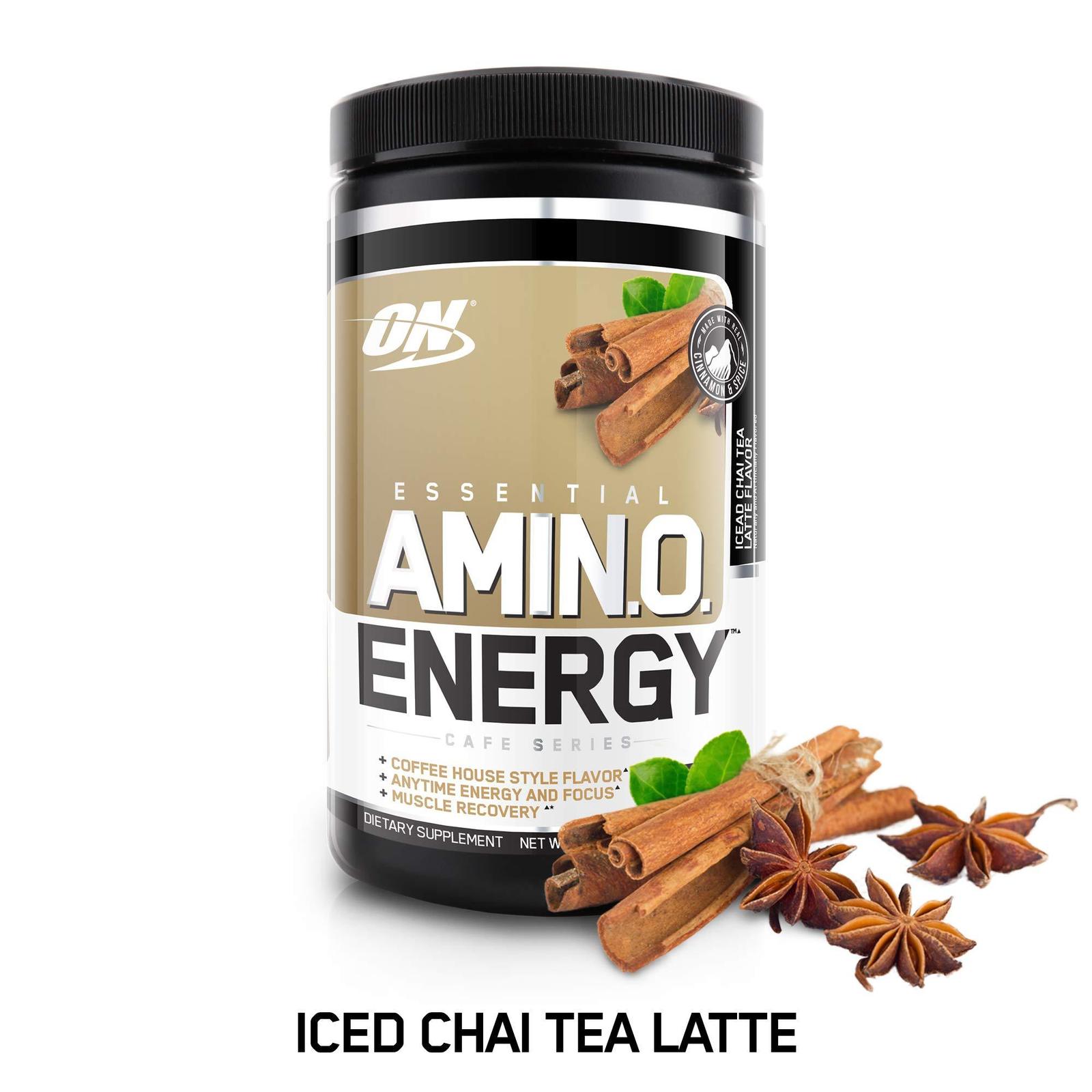 OPTIMUM NUTRITION ESSENTIAL AMINO ENERGY, Iced Chai Tea Latte, Keto Friendly BCA