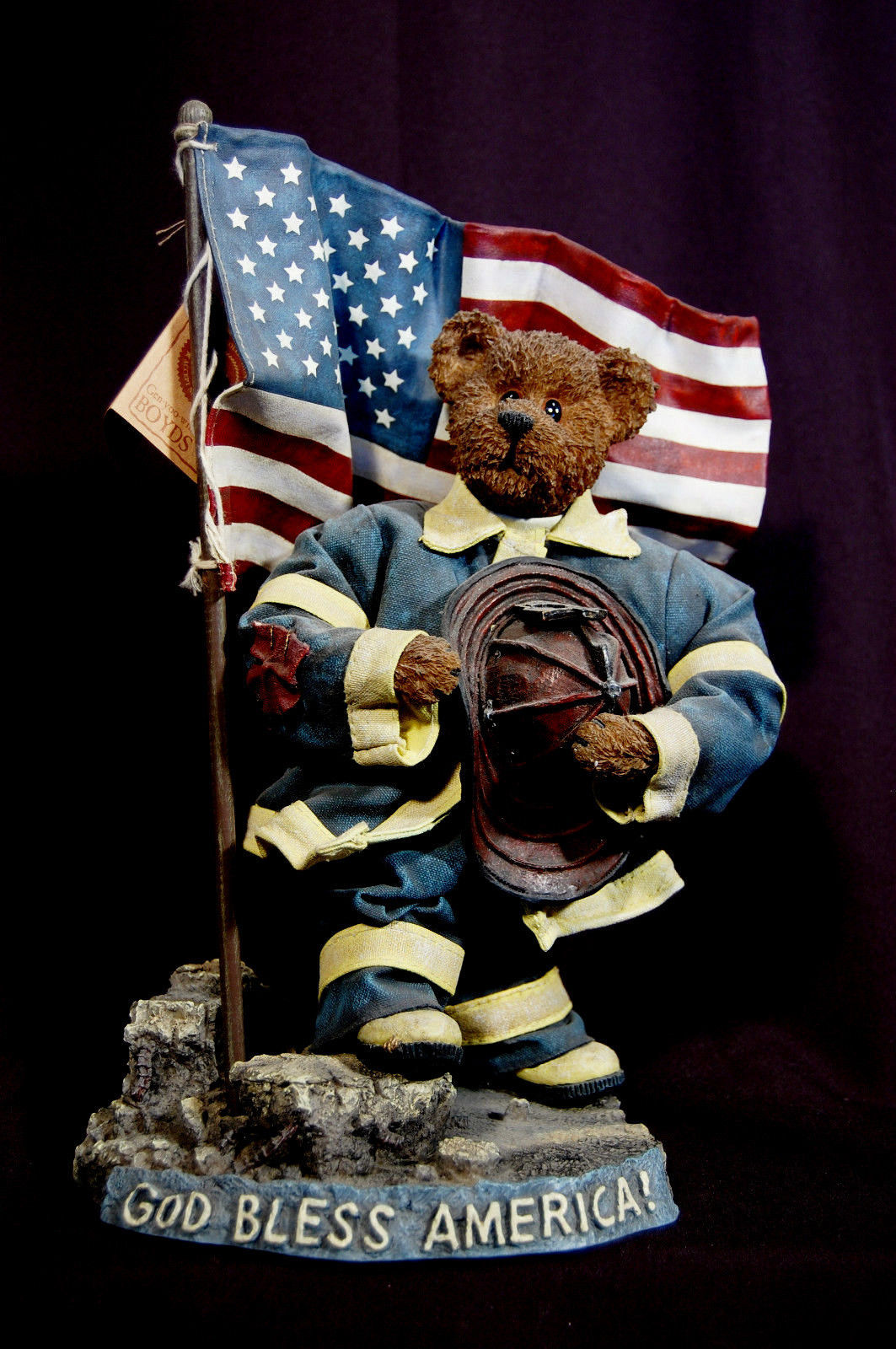 Boyds Bears 10/" Commemorative Sept 11th Fireman Bear