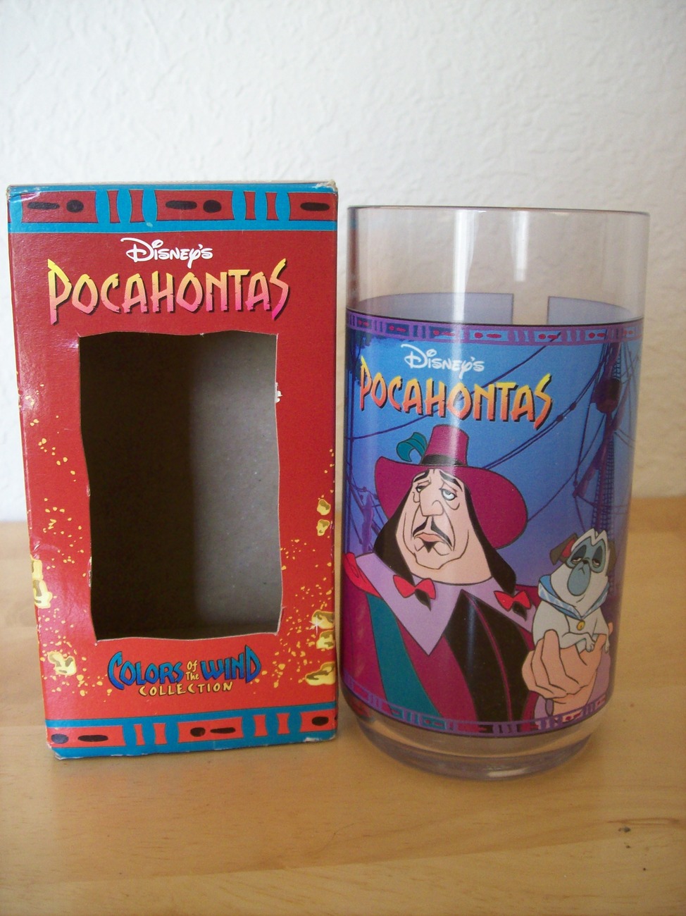 Disney Pocahontas Ratcliffe & Percy Burger King Glass 