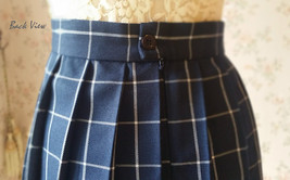 NAVY Blue PLAID Skirt Pleated Plaid Skirt School Mini Plaid Skirt US0-US16 image 5