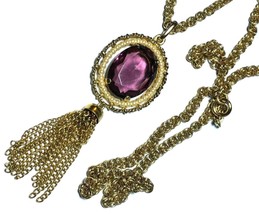 Avon Purple Pendant Tassel Necklace - £17.64 GBP