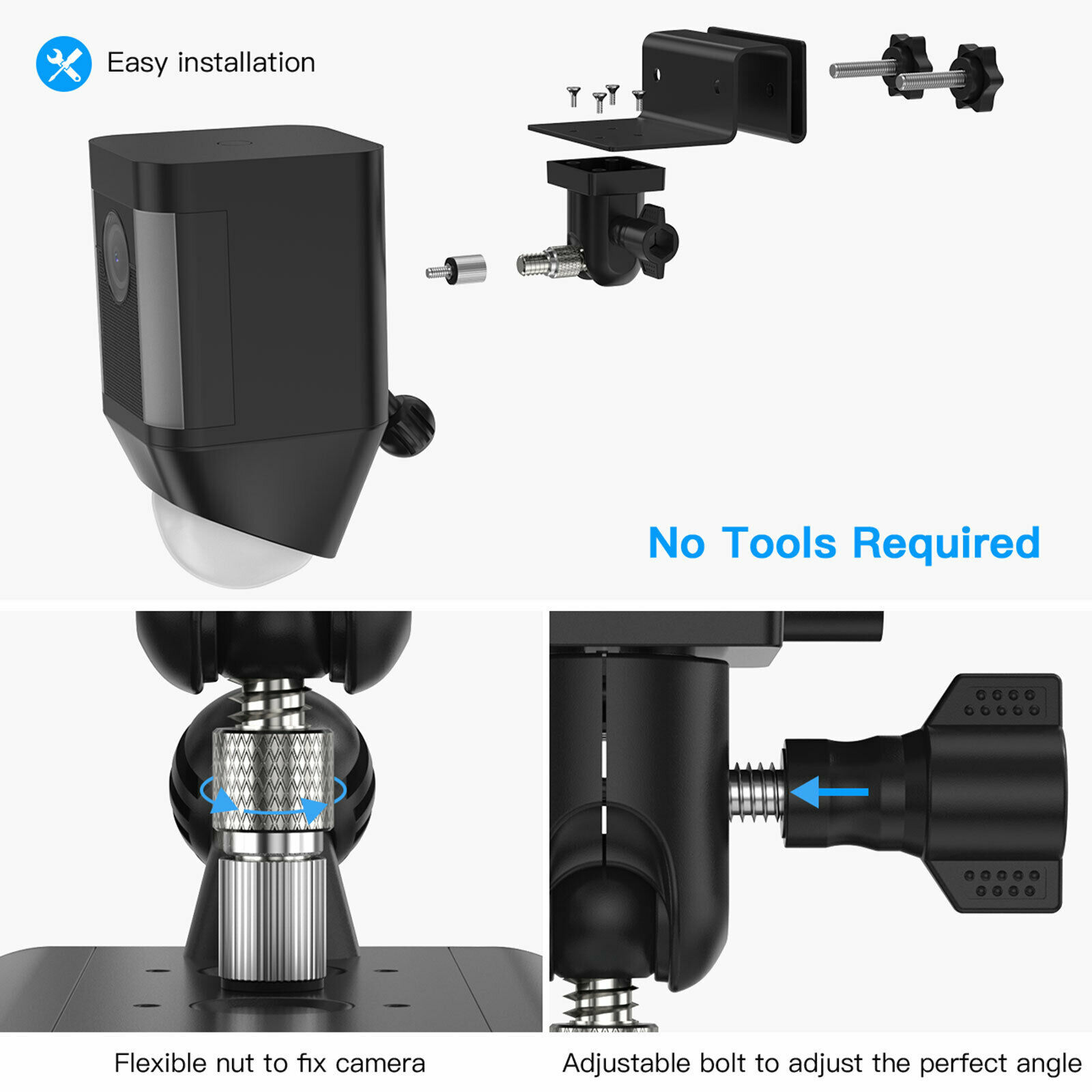 US Weatherproof Home Security Gutter Camera Mount For Ring Spotlight