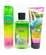 Bath and Body Works Waikiki Beach Coconut Mist, Shower Gel and Cream 3-p... - $41.08