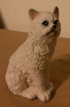 White Grumpy Cat Figurine blue eyes Kitten animal pet statue 4" Resin image 3