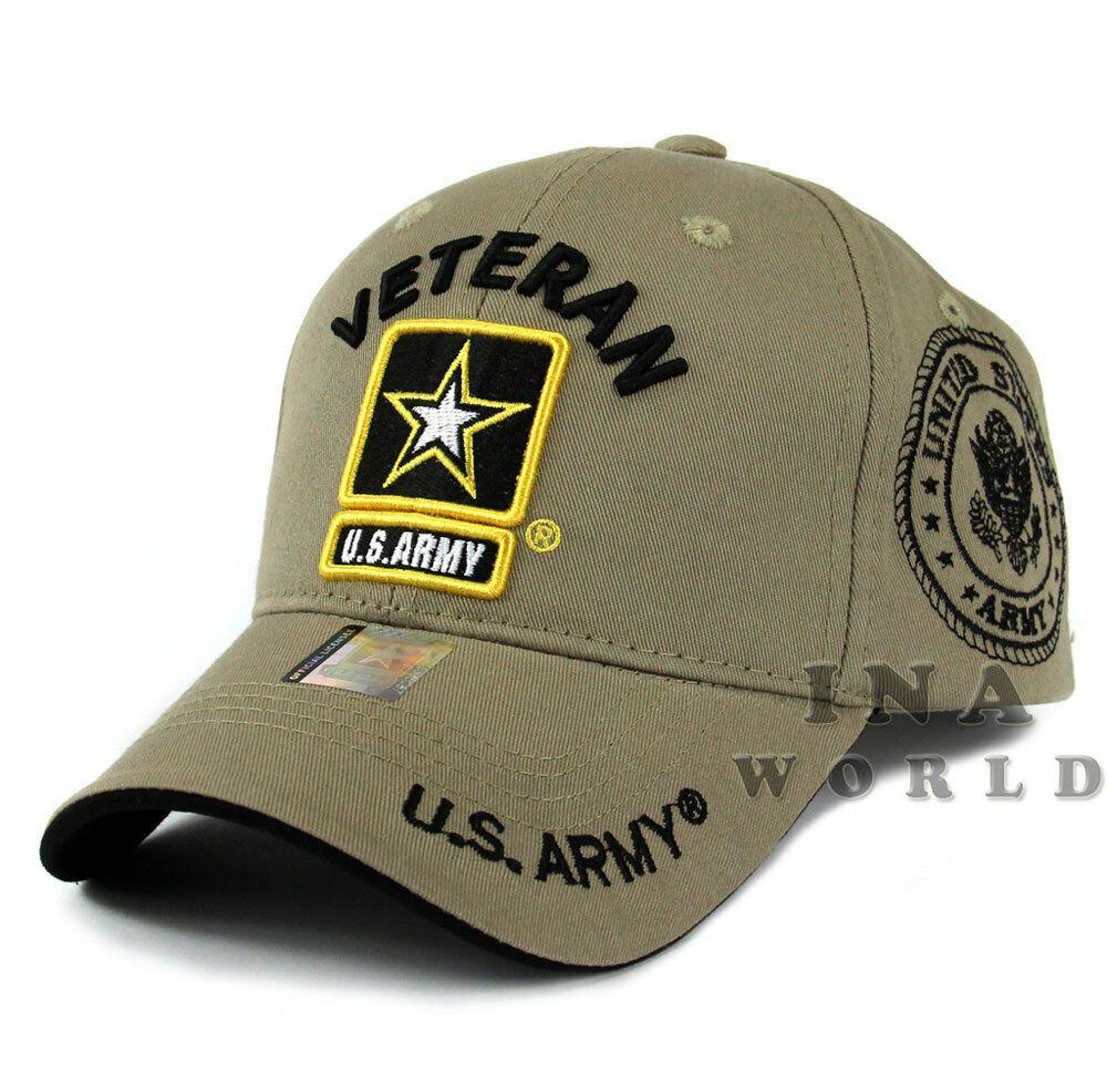 Us Army Hat Cap Military Veteran Army Strong Licensed Baseball Cap Khaki Beige Hats