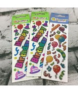 Vintage Sandylion Stickers Lot Of 3 Sheets Happy Birthday Party Themed - $19.79