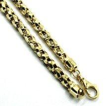 SOLID 18K YELLOW GOLD CHAIN NECKLACE 5 MM BIG SQUARE ROPE TUBE LINK, 24" 60cm image 2