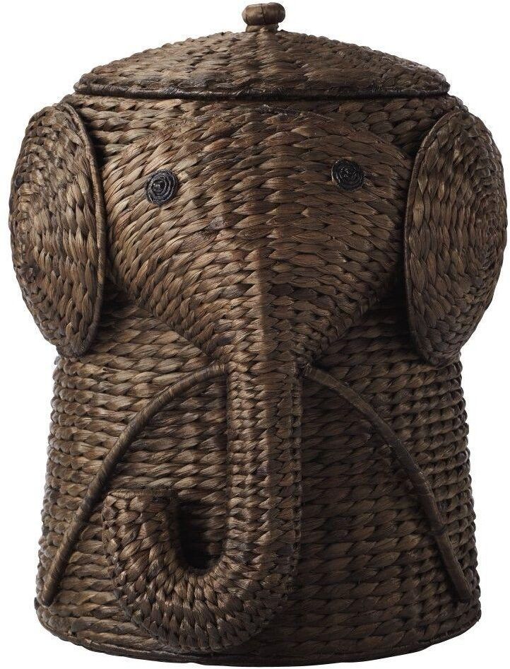 Elephant Trunk Laundry Hamper Animal Wicker Basket Woven Toy Storage