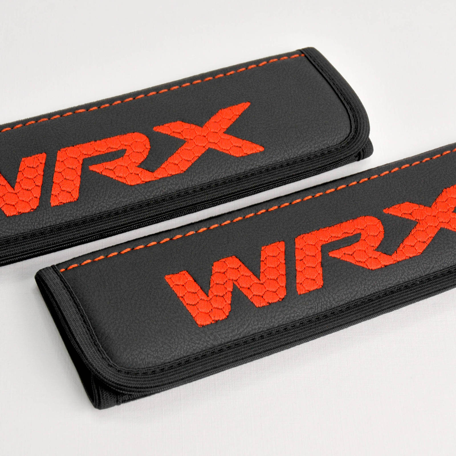 Image of Subaru WRX seat belt covers Leather shoulder pads Accessories with emblem