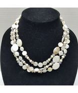 Faux Mother Of Pearl Disc Beads Multi 3 Strand 18&quot; - $15.83