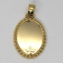 18K YELLOW WHITE GOLD MEDAL OVAL PENDANT, VIRGIN MARY, MADONNA WITH FRAME  image 2