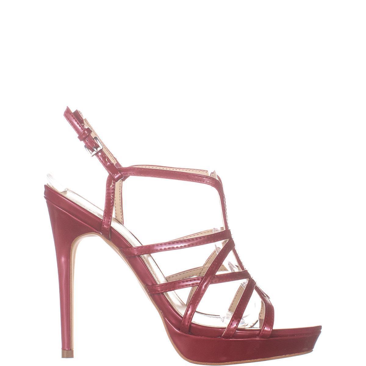 Marc Fisher Jaslyn Strappy Sandals, Medium Red Leather, 8 US - Sandals & Flip Flops