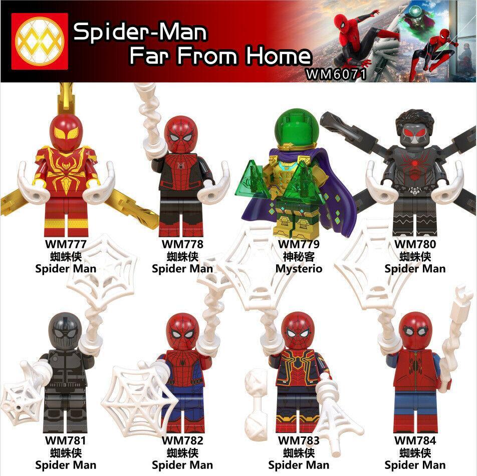 8pcs/Set Marvel Avengers Superhero Collection Spider Man Mysterio  Minifigures