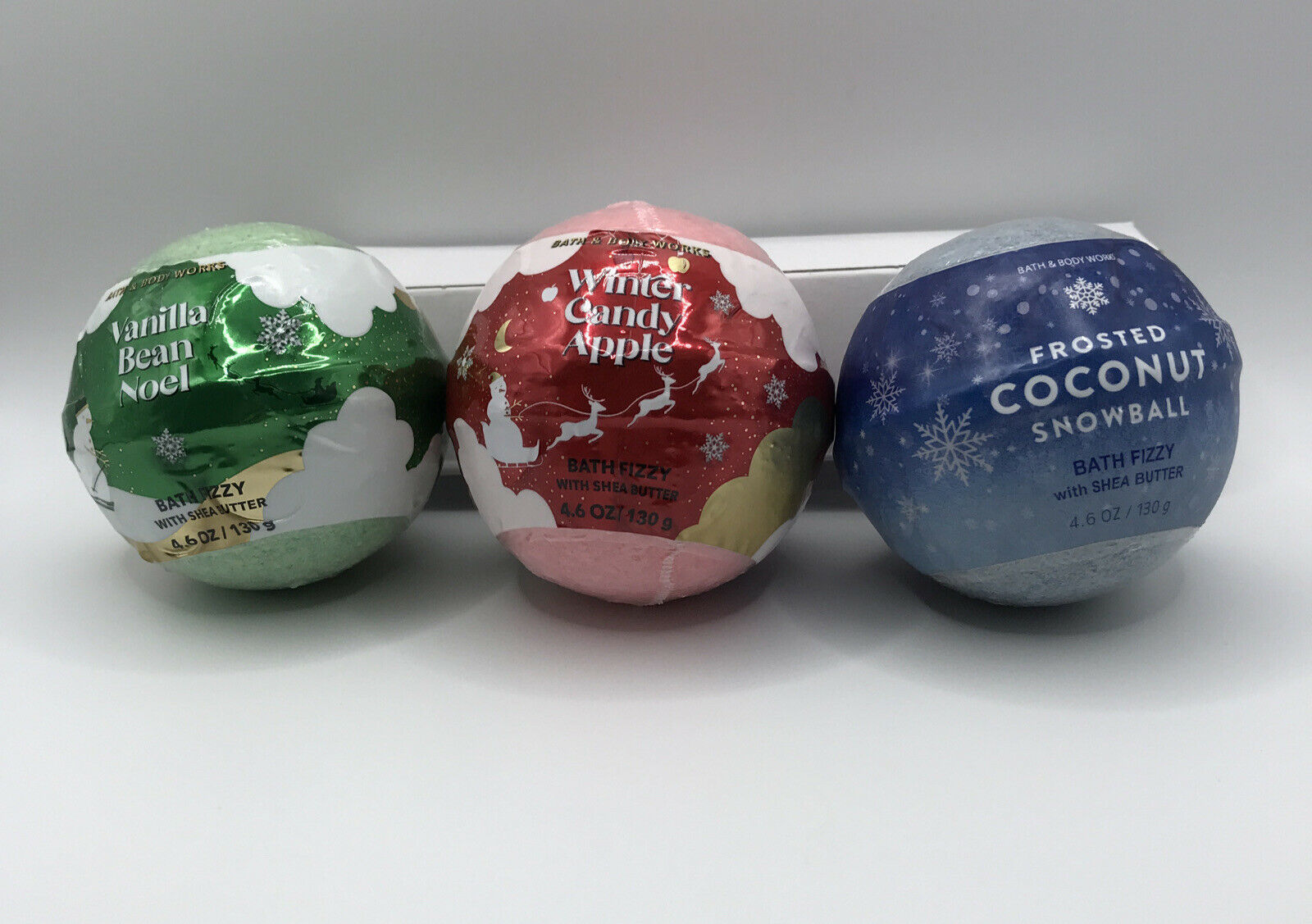 Primary image for 3 BATH & BODY WORKS Holiday Christmas Bath Fizzy Bombs  4.6oz ea. New