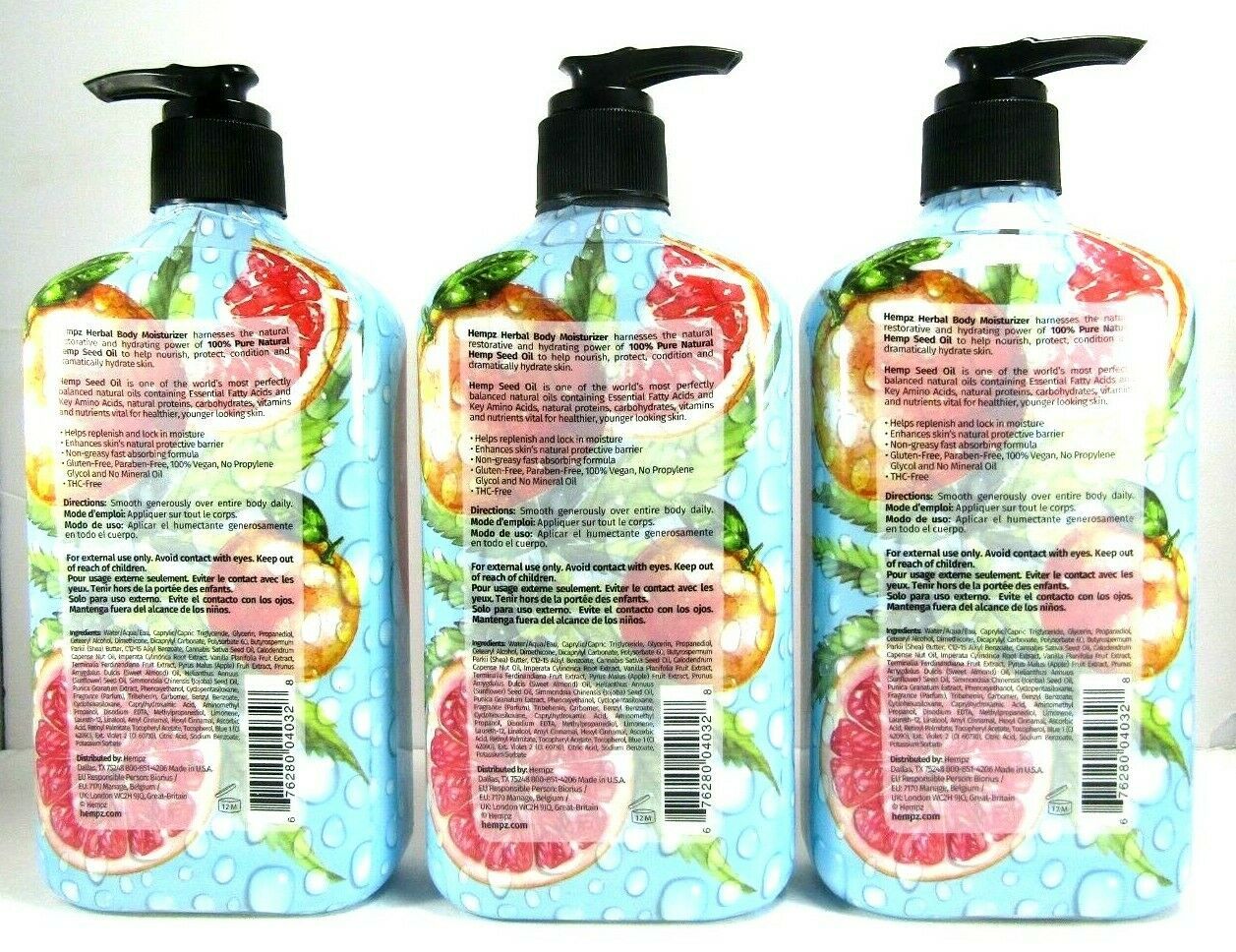 Hempz TRIPLE MOISTURE Herbal Moisturizer Lotion Limited Summer Edition