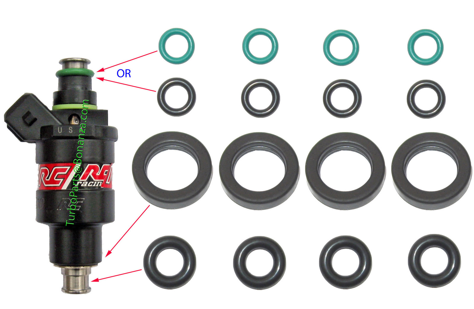 Fuel Injector Service Seal Oring kit for RC Engineering Injectors for