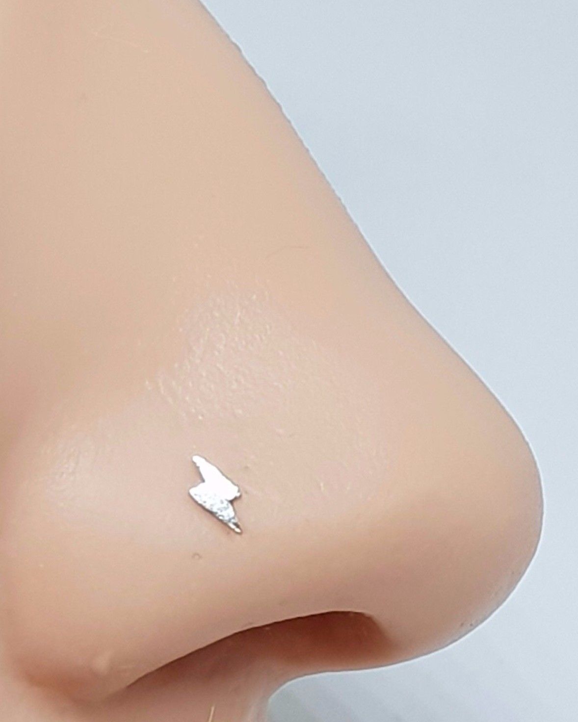 Nose Stud Lightning Bolt 22g (0.6mm) Sterling 925 Silver Ball Bone End