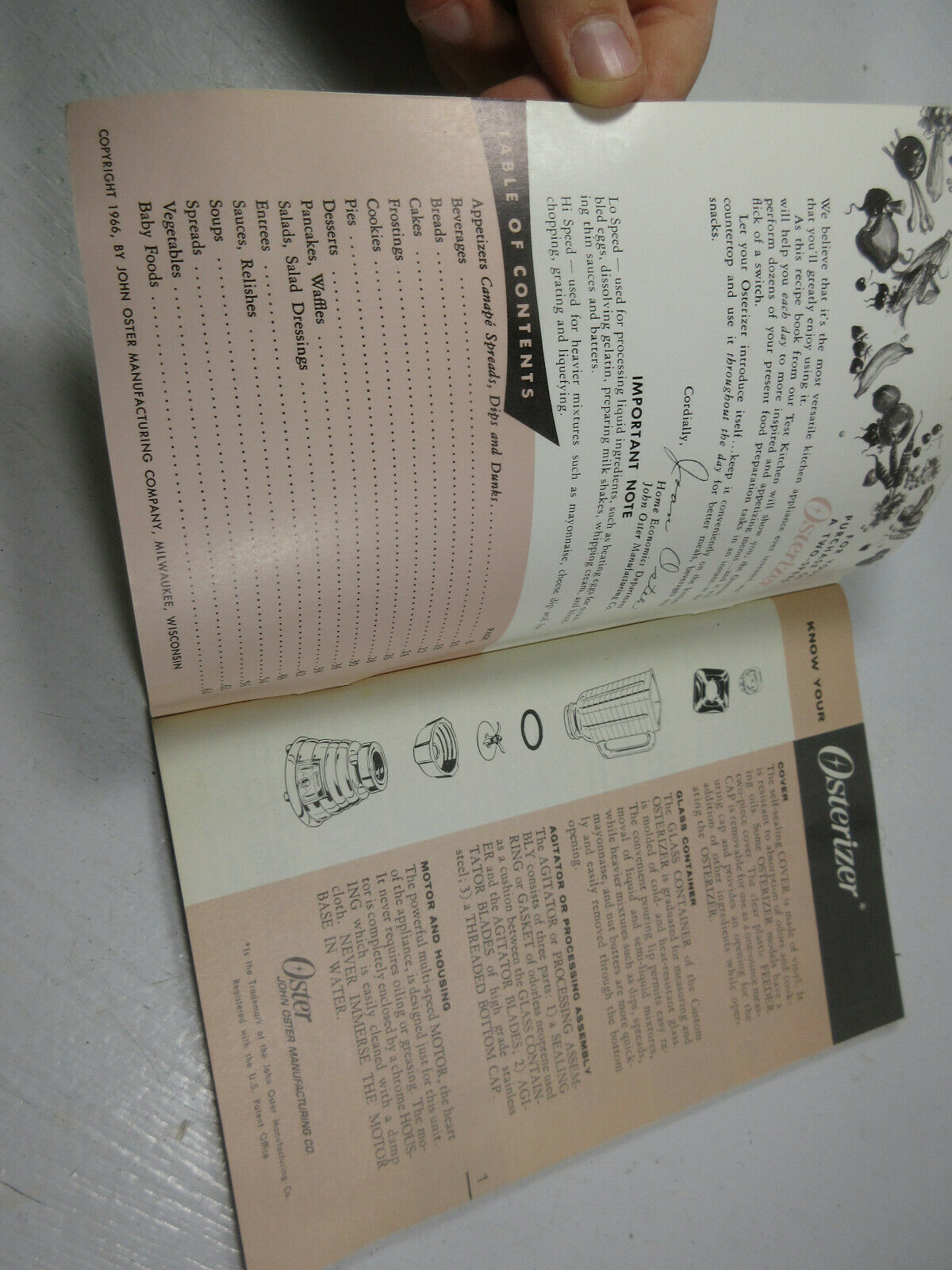 Vintage Osterizer Spin Cookery Recipes Blender TwoSpeed Cookbook