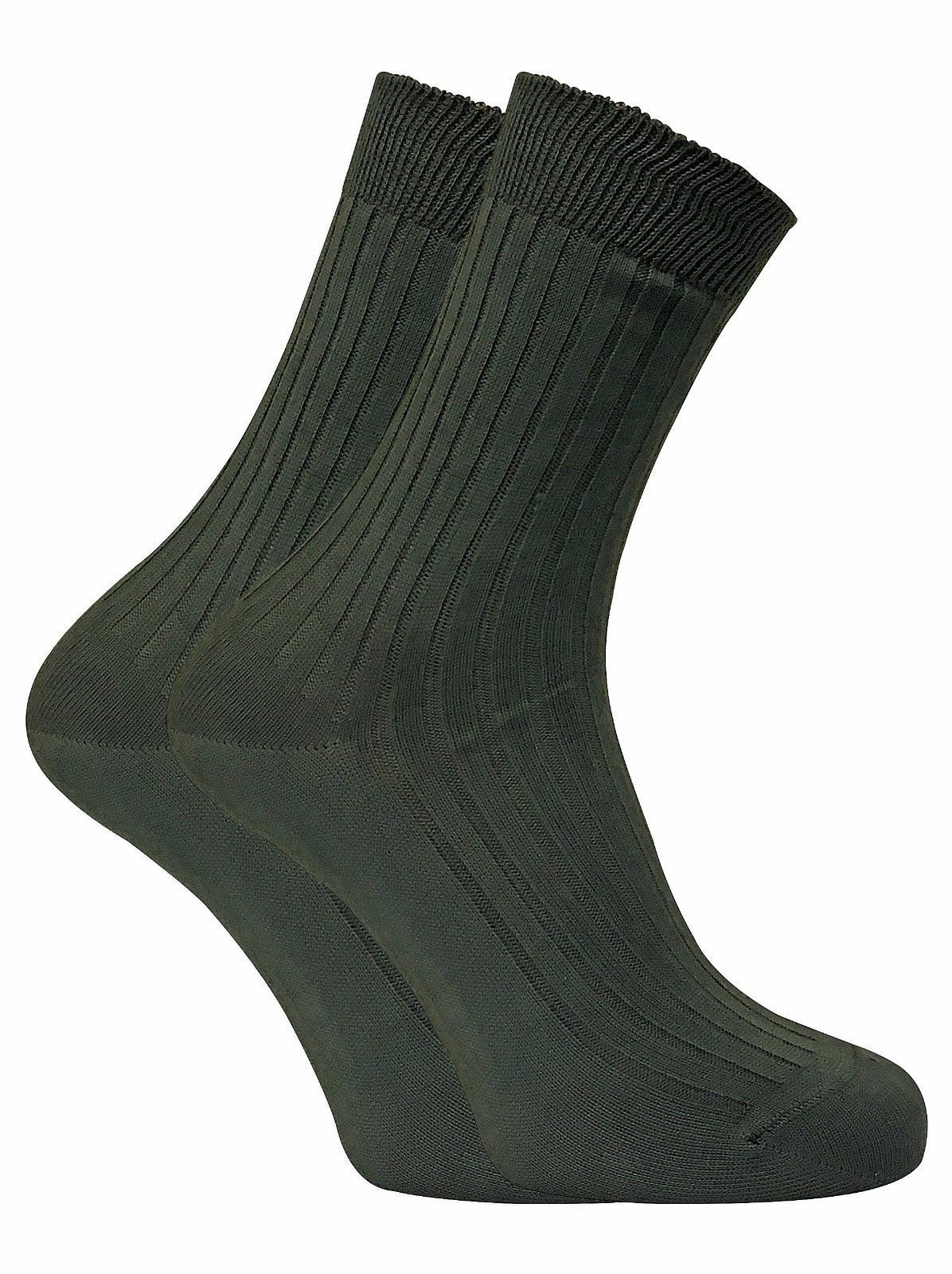 Image of Dr Hunter - 2 Paires Homme Chaussettes Doux Vertes Bio 100% Coton pour Randonnée
