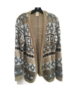 Faded Glory Open Front Sweater Cardigan Fall Textured Sequins Size Large... - $13.50