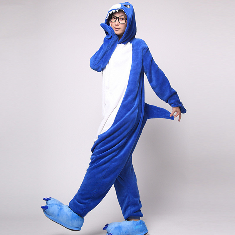 Adults' Kigurumi Pajamas Shark Onesie Pajamas Flannel Toison Cosplay For Men and