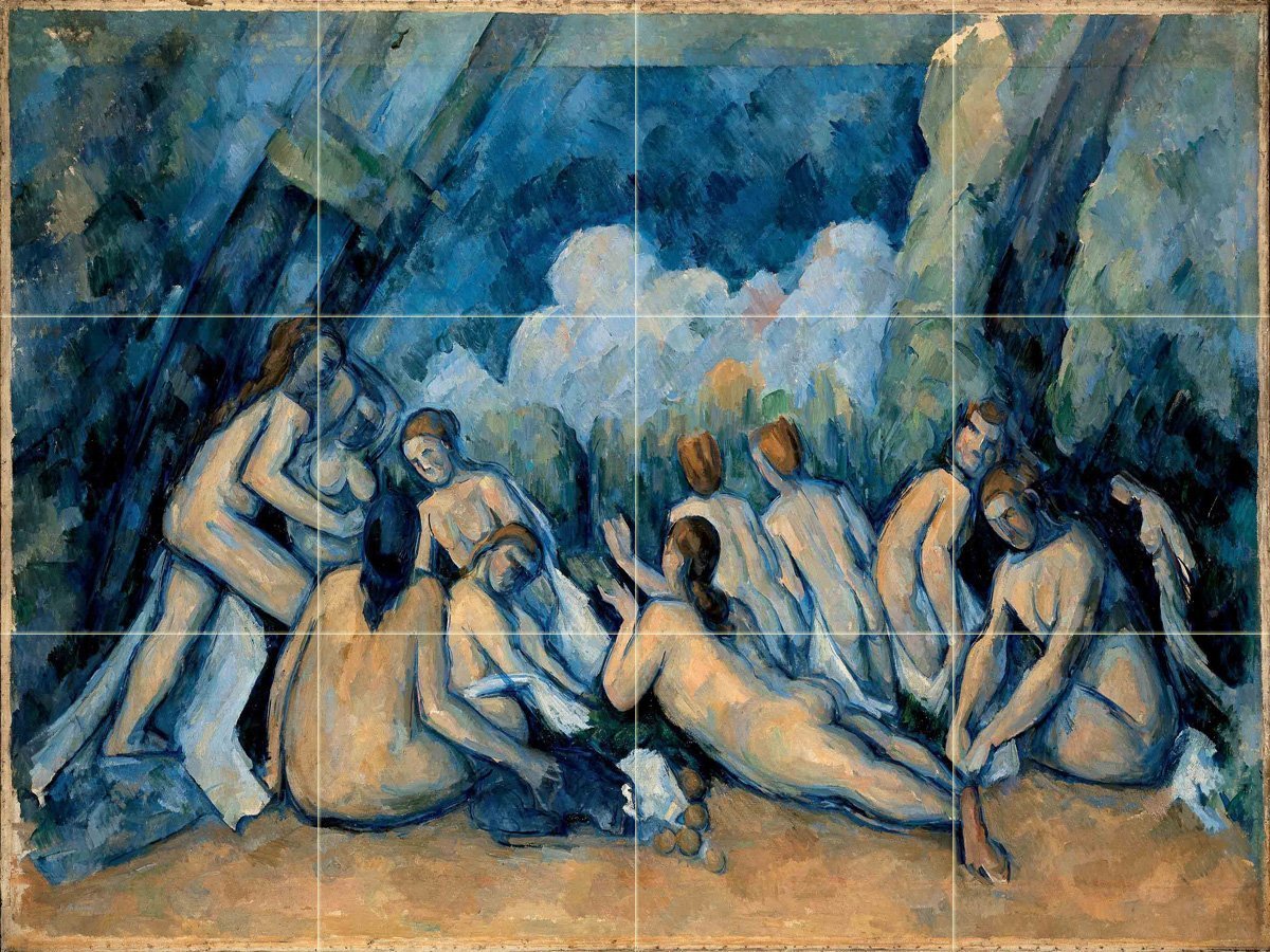 The Bathers (Les Grandes Baigneuses) by Paul Cezanne Tile