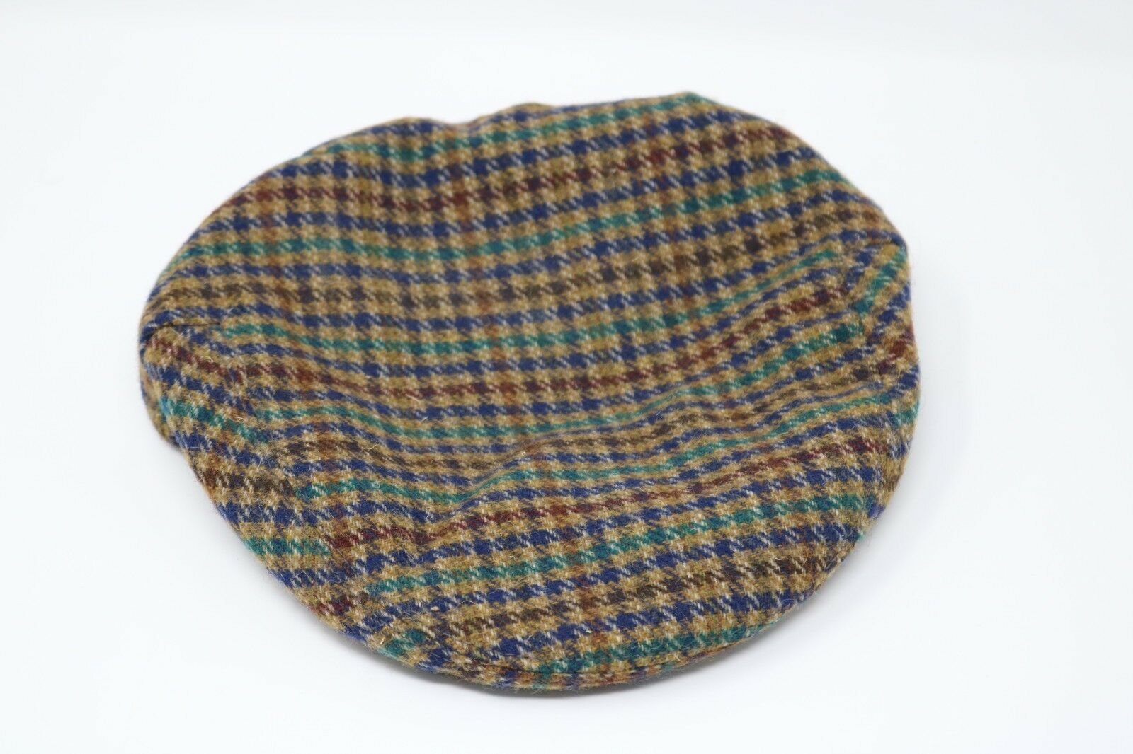 Shandon Flat Hat Multi Color Plaid Design Made in Ireland Vintage Size