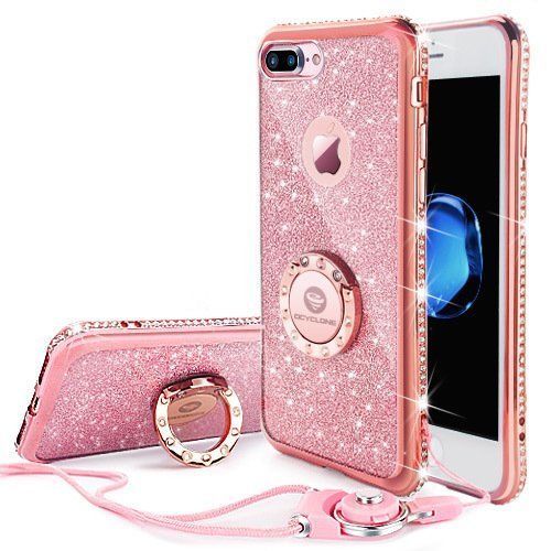 For iPhone 7 8 Plus Stand Case Luxury Women Fashion Diamond Shockproof ...