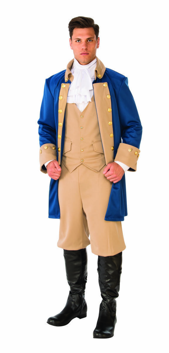 Rubies Patriotic Man Soldier Blue Coat Colonial Adult Halloween Costume ...