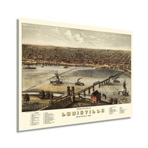 1876 Louisville Kentucky Map - Vintage Louisville Wall Art - Old Louisville KY M - $34.99+