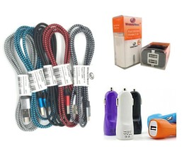 USB Cable + Car + Wall Charger for ALL Motorola Edge Phones - Type C Plug USA image 2