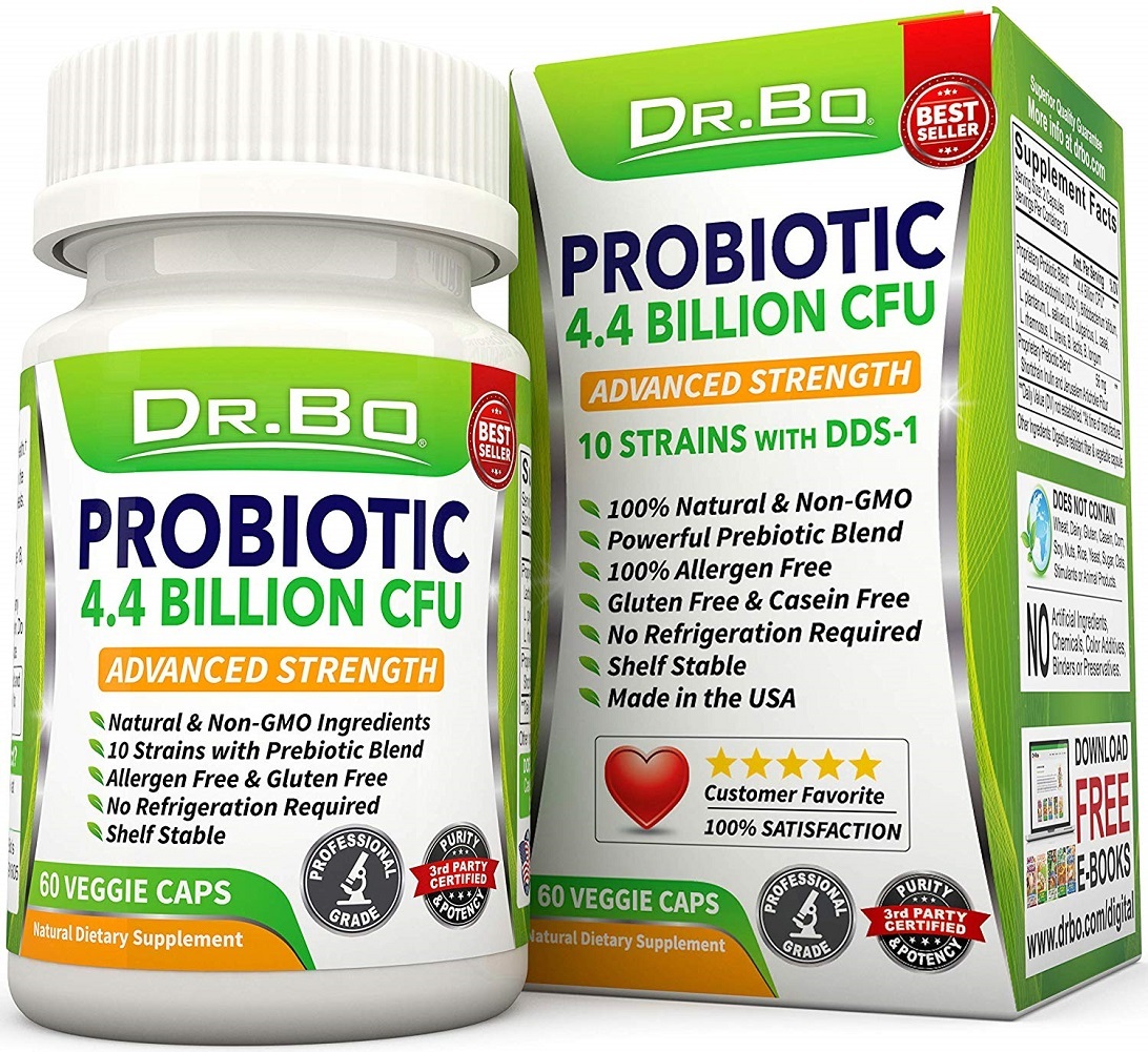 Dr. Bo Vegan Probiotics for Women Men Lactobacillus Acidophilus and