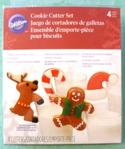 * Set Of 4 Wilton Christmas Cookie Cutters Hook Onto Mug Or Glass Candy Cane Hat - $14.99